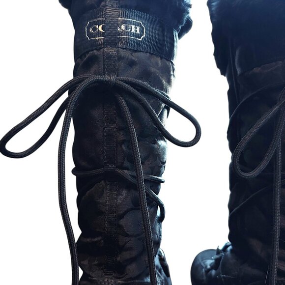 Coach ‘Solaris’ Monogram Fur Trim Snow Boot - Picture 6 of 11